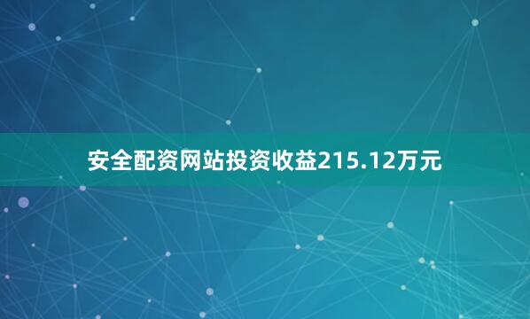 安全配资网站投资收益215.12万元